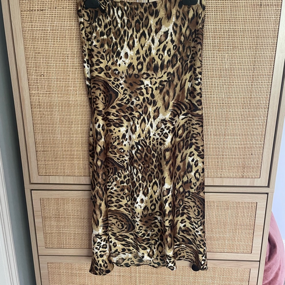Leopard Print Midi Skirt